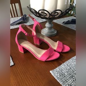 Fun hot pink block heels